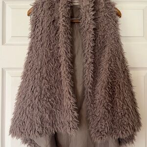 The Impeccable Pig Faux Fur Vest in Light Brown